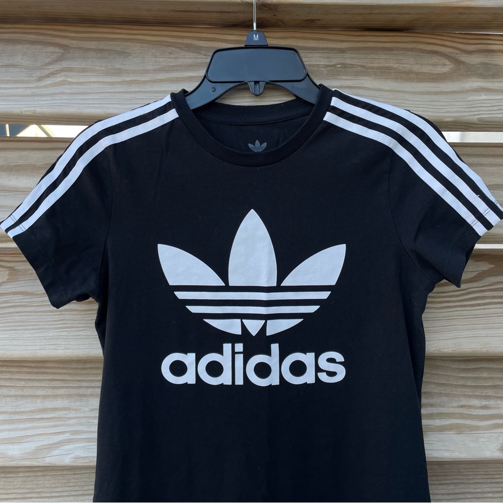 Adidas black short sleeve logo dress Girl 13-14Y - Picture 3 of 10